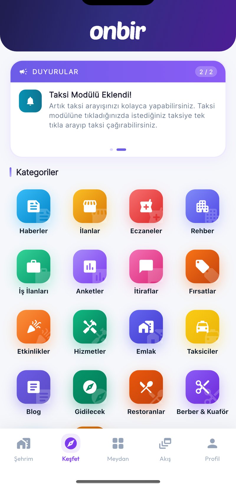 OnbirBuçuk tüm modüller